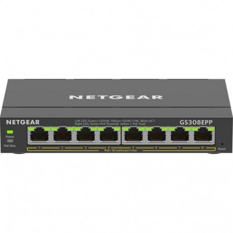 NETGEAR GS308EPP Managed L2/L3 Gigabit Ethernet (10/100/1000) Power over Ethernet (PoE) Black