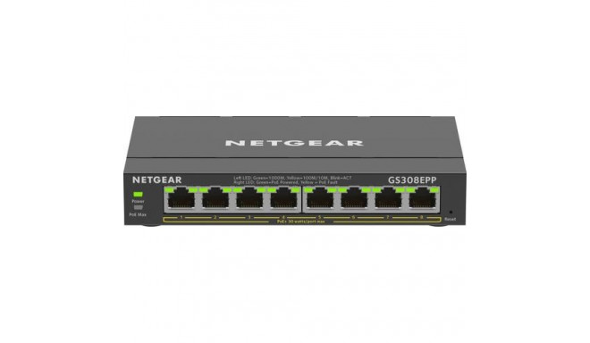 NETGEAR 8-Port Gigabit Ethernet High-Power PoE+ Plus Switch (GS308EPP) Managed L2/L3 Gigabit Etherne