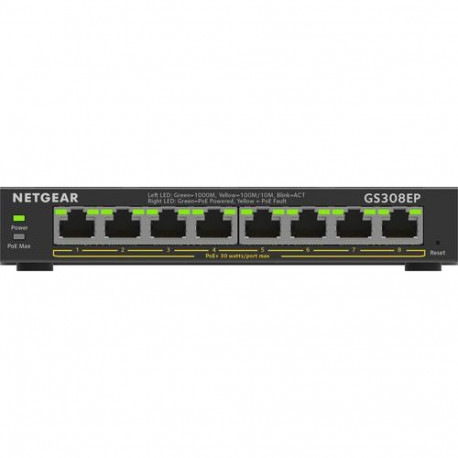 NETGEAR GS308EP Managed L2/L3 Gigabit Ethernet (10/100/1000) Power over Ethernet (PoE) Black