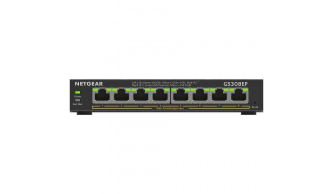 NETGEAR 8-Port Gigabit Ethernet PoE+ Plus Switch (GS308EP) Managed L2/L3 Gigabit Ethernet (10/100/10