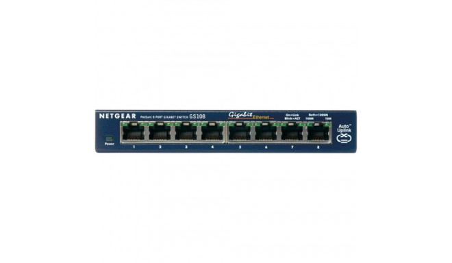 NETGEAR GS108GE network switch Unmanaged Gigabit Ethernet (10/100/1000) Blue