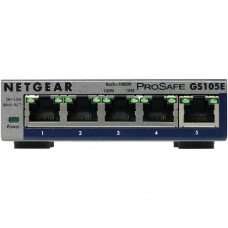 NETGEAR GS105E-200PES network switch Managed L2/L3 Gigabit Ethernet (10/100/1000) Grey