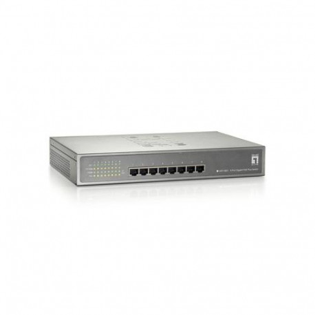 LevelOne 8-Port Gigabit PoE Switch, 802.3at/af PoE, 123.2W