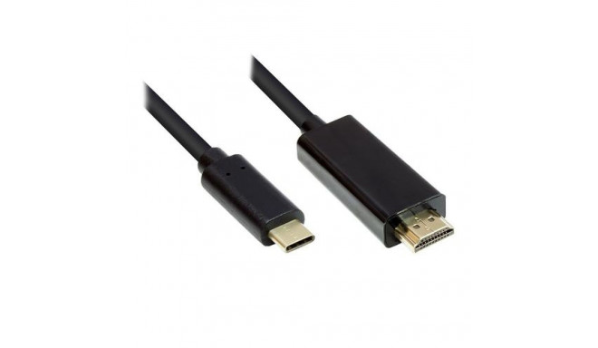 Alcasa GC-M0102 video cable adapter 3 m HDMI Type A (Standard) USB Type-C Black