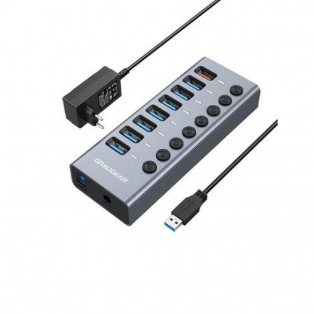 GRAUGEAR G-HUB71-A interface hub USB 3.2 Gen 1 (3.1 Gen 1) Type-A 5000 Mbit/s