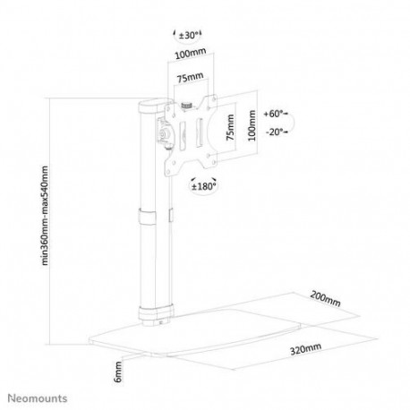 Neomounts FPMA-D890WHITE Monitor stand 10-30"
