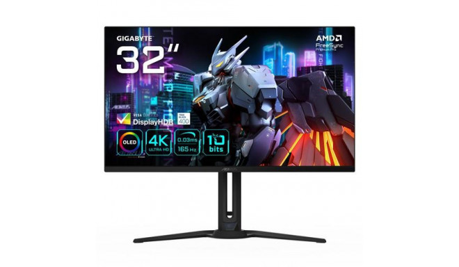 GIGABYTE AORUS FO32U 31.5” UHD Gaming Monitor - 3840 x 2160 (UHD), 165Hz, 0.03ms, 250 cd/m2, FreeSyn
