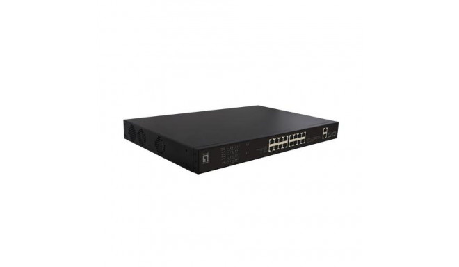 LevelOne FGP-2031 network switch Unmanaged Fast Ethernet (10/100) Power over Ethernet (PoE) 1U Black