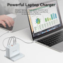 Vention 3-Port USB (C+C+A) GaN Charger (100W/100W/30W) EU-Plug White