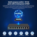 Extralink PoE Switch CERES 8x 100Mb/s PoE/PoE+, 2x RJ45 Uplink 100Mb/s, 96W