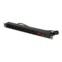 Extralink Power strip EXPDU7EU SW 19&quot; 1U, 7 EU sockets, with switch, 2m