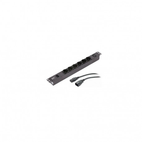 APC Easy Rack PDU, Basic, 1U, 1 Phase, 2.3kW, 230V, 10A, 6 SCHUKO and 1 C13 outlets, IEC60320 C14 in