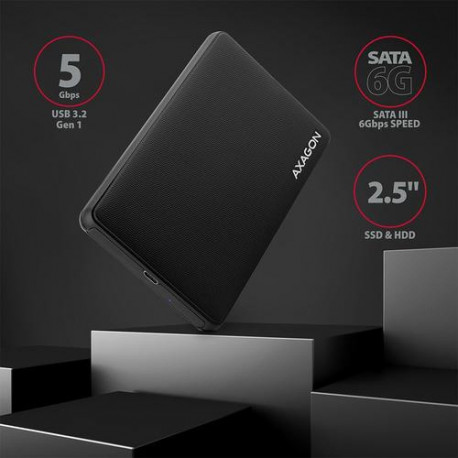 Axagon EE25-SLC storage drive enclosure HDD/SSD enclosure Black 2.5"