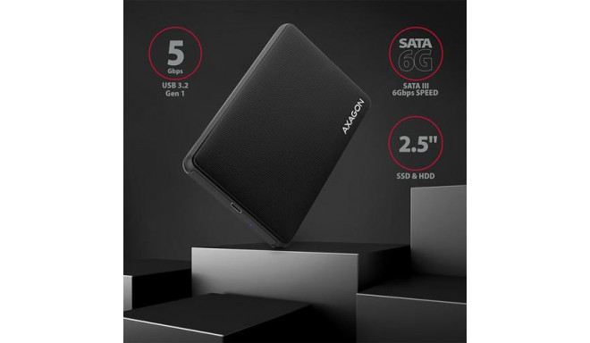 Axagon EE25-SLC storage drive enclosure HDD/SSD enclosure Black 2.5&quot;