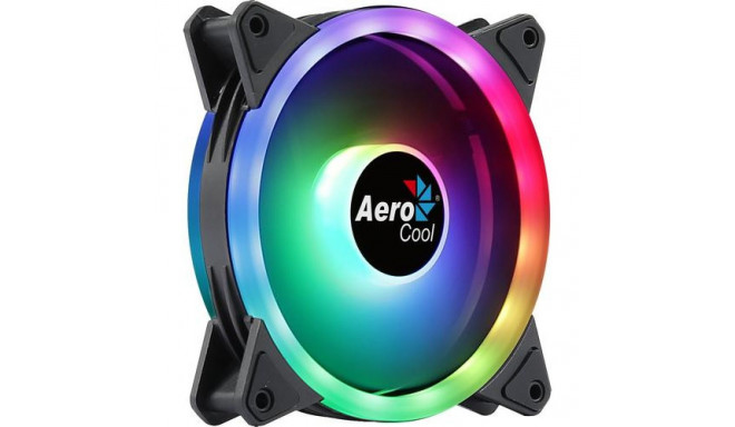 Aerocool DUO12 PC Fan 12cm ARGB LED Dual Ring Antivibration 6 Pins Black