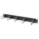 Digitus Cable Management Panel with Steel Rings for 482.6 mm (19&quot;) Cabinets, 1U