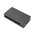Digitus 8-Port Switch, 10/100/1000 Mbps Gigabit Ethernet, Unmanaged, Metall Housing