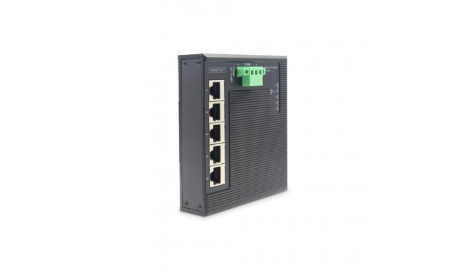 Digitus 5 Port Gigabit Ethernet Network Switch Switch, Flat, Industrial, Unmanaged