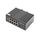 Digitus 7 Port Gigabit Ethernet Netzwerk PoE Switch, Industrial, Unmanaged, 1PD Port