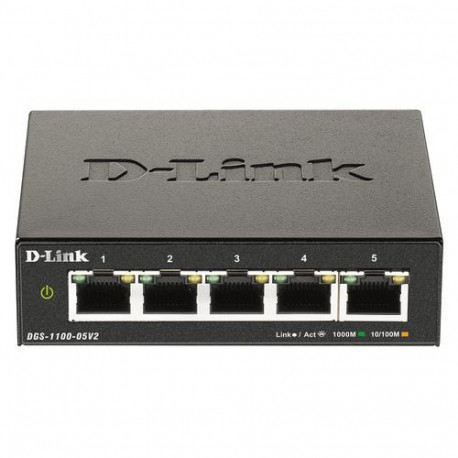D-Link DGS-1100-05V2/E network switch Managed L2 Gigabit Ethernet (10/100/1000) Black