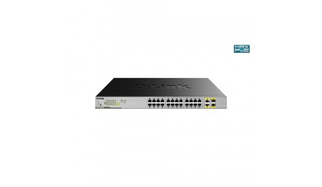 D-Link 24-Port Desktop Gigabit Unmanaged PoE Switch with 2 x 100/1000Mbps Combo Ports