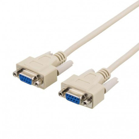 Deltaco DEL-25 serial cable Beige 2 m DB9