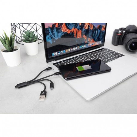Digitus 3-in-1 USB charging cable, 0.15m