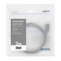 LogiLink CV0131 video cable adapter 2 m DisplayPort DVI Black