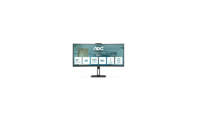 AOC V5 CU34V5CW computer monitor 86.4 cm (34") 3440 x 1440 pixels Wide Quad HD LED Black