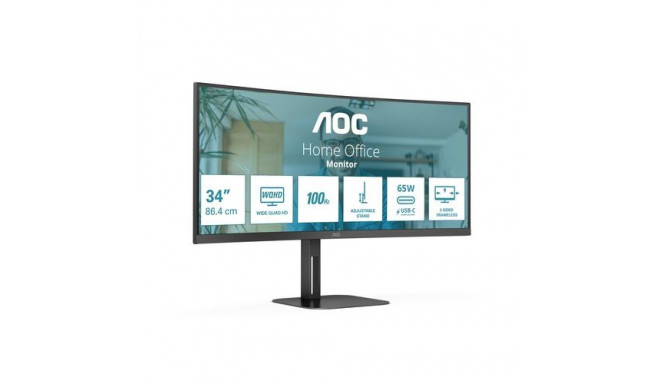 AOC V5 CU34V5C/BK LED display 86.4 cm (34&quot;) 3440 x 1440 pixels Wide Quad HD Black