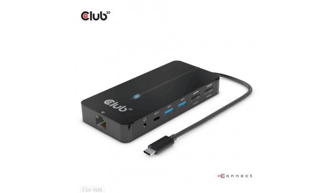 CLUB3D Type-C 7-in-1 hub with 2x HDMI, 2x USB Gen1 Type-A, 1x RJ45, 1x 3.5mm Audio, 1x USB Gen1 Type