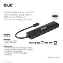 CLUB3D USB Gen1 Type-C, 6-in-1 Hub with HDMI 8K30Hz, 2xUSB Type-A, RJ45 and 2xUSB Type-C, Data and P