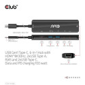 CLUB3D USB Gen1 Type-C, 6-in-1 Hub with HDMI 8K30Hz, 2xUSB Type-A, RJ45 and 2xUSB Type-C, Data and P