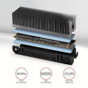 Axagon CLR-M2XT M.2 SSD Passivkühler Aluminium - 2280 M.2 NVMe SSD, Solid-state drive Heatsink/Radia