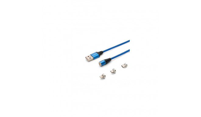 Savio CL-157 USB cable USB 2.0 2 m USB A USB C/Micro-USB B/Lightning Blue