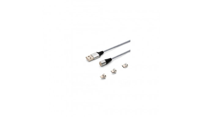 Savio CL-156 USB cable USB 2.0 2 m USB A USB C/Micro-USB B/Lightning Silver