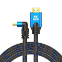 Savio HDMI (M) v2.1 cable angled 8K HDR Dynamic OFC copper 5m CL-175 HDMI cable 3 m HDMI Type A (Sta