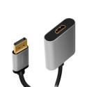 LogiLink CDA0108 video cable adapter 0.15 m DisplayPort HDMI Black, Grey