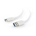 Gembird CCP-USB3-AMCM-1M-W USB cable USB 3.2 Gen 1 (3.1 Gen 1) USB A USB C White