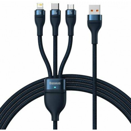 Baseus CASS030003 USB cable 1.2 m USB A USB C/Micro USB-A/Lightning Blue