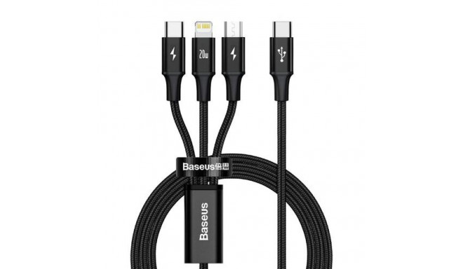 Baseus Rapid 3-in-1 USB cable 1.5 m USB A USB C/Micro USB A/Lightning Black