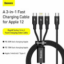 Baseus Rapid 3-in-1 USB cable 1.5 m USB A USB C/Micro USB A/Lightning Black