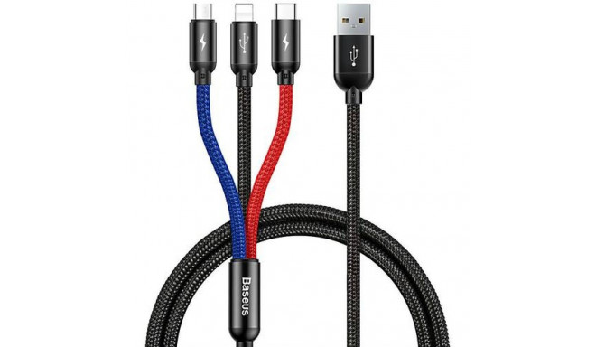 Baseus CAMLT-ASY01 USB cable 0.3 m USB A USB C/Micro USB A/Lightning Black