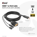 CLUB3D HDMI to VGA Cable M/M 2m/6.56ft 28AWG