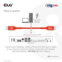 CLUB3D USB2 Type-C Bi-Directional Cable, Data 480Mb,PD 240W(48V/5A) EPR M/M 2m