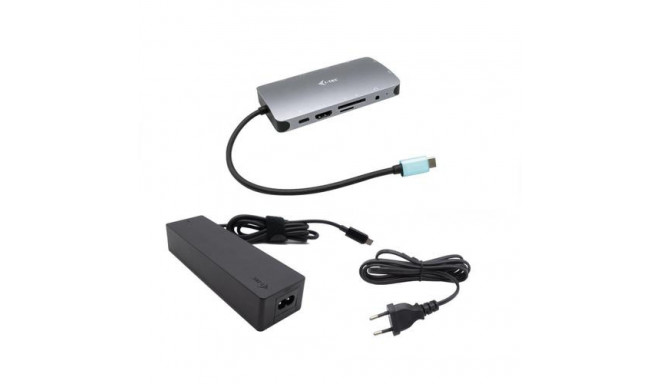 i-tec Metal USB-C Nano Dock HDMI/VGA with LAN + Charger 100W
