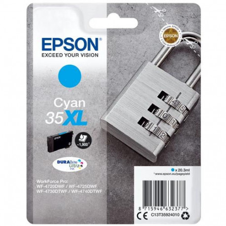 Epson Padlock 35XL DURABrite Ultra Single Cyan Ink