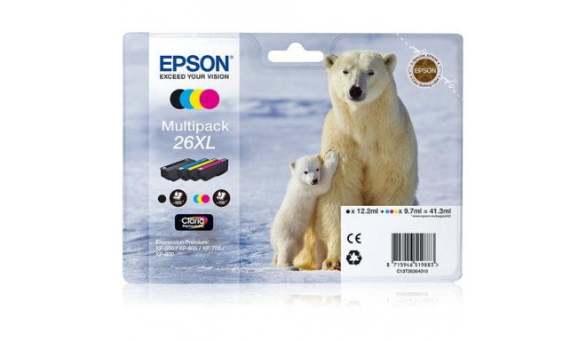 Epson Polar bear Multipack 4-colours 26XL Claria Premium Ink