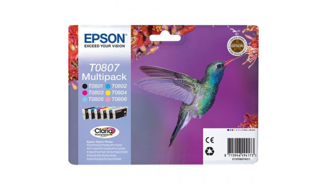 Epson Hummingbird Multipack 6-colours T0807 Claria Photographic Ink