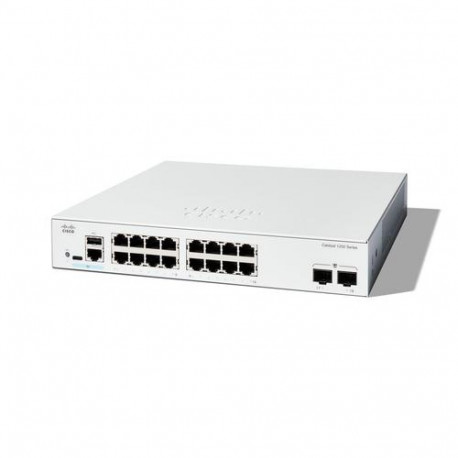 Cisco Catalyst 1200-16T-2G Smart Switch, 16 Port GE, 2x1GE SFP, Limited Lifetime Protection (C1200-1